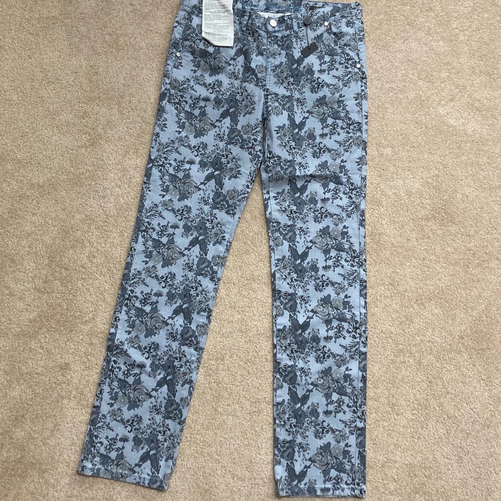 Camomilla Italia Rose Print  Straight Leg Pants 14